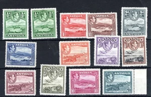 ANTIGUA 1938 KGVI Definitives SG98 - 109 MVLH / High values MUH CV £130+ - Picture 1 of 2