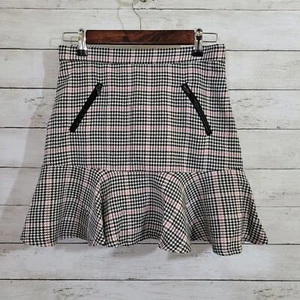 Mayoral Skirt Black & Pink Houndstooth Check with Ruffle Hem  Size 16 - Picture 1 of 12