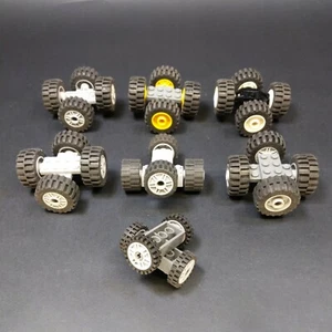 LEGO Lot of 14 Complete Axles Wheels Tires Gray Yellow White Expert Builder - Bild 1 von 4
