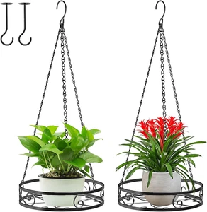 2-Pack Hanging Planters for Indoor Plants - Heavy Duty Metal Plant Hanger Indoor - Picture 1 of 8