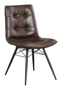 Dittnar Modern Danish Style Tufted Dining Chairs in Brown - Set of 4 - Picture 1 of 3