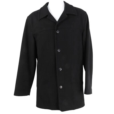 J. Мужское пальто средней длины CREW размер S на 4 пуговицах с подкладкой из черной шерстяной смеси - Изображение 1 из 4