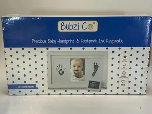 Baby Handprint Footprint Photo Frame Kit – Non-Toxic Ink Pad White Frame - Picture 1 of 4