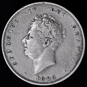 Jorge IV. Chelín, 1825. Romano 1 en fecha. Raro. - Imagen 1 de 3