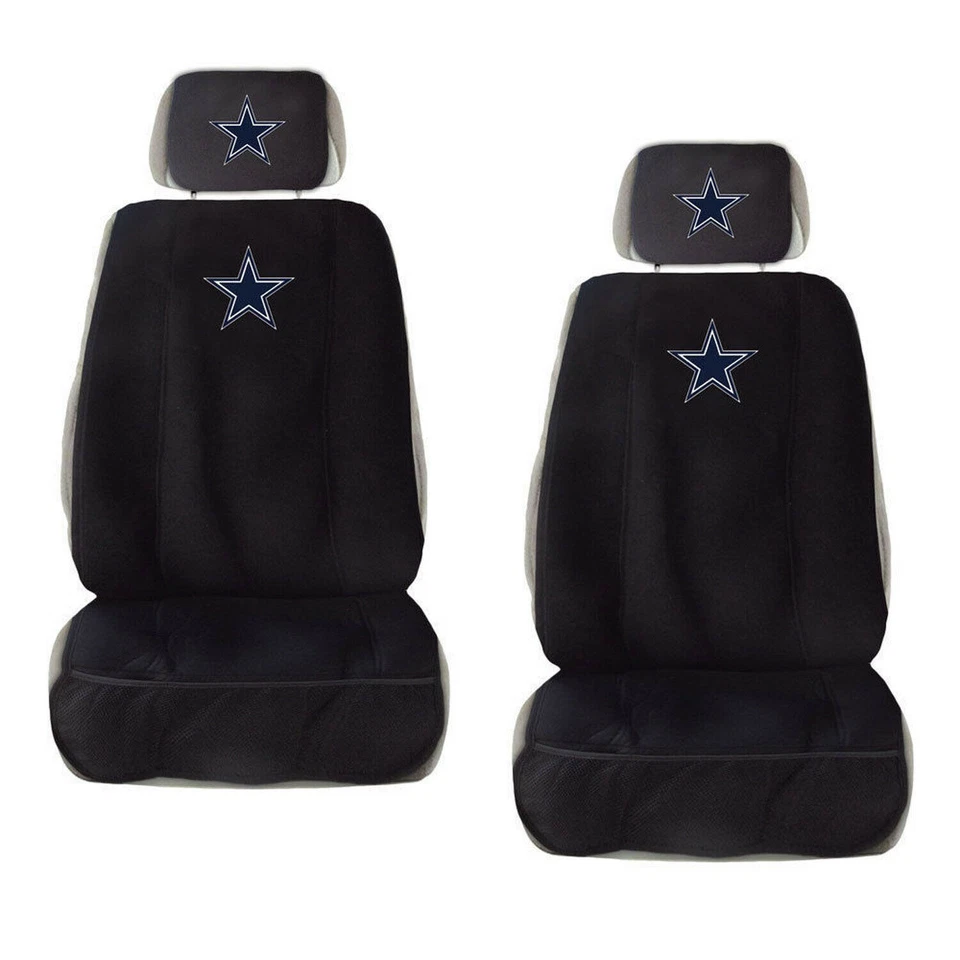 2 New Dallas Cowboys Car Truck Front Seat Cover w/ Head Rest Cover Universal  - Image 1 of 1