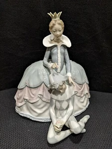 Rare VINTAGE Lladro 4883 Lady and Young Harlequin Figurine Issued 1974 Retired - Picture 1 of 12