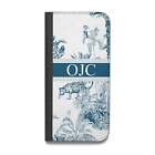 Personalised Tropical Toile Vegan Leather Flip iPhone Case for iPhone 14 13 12 1