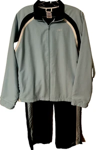 Set tuta vintage anni 90 taglia XL acqua/nero ROK giacca/pantaloni Y2K streetwear - Foto 1 di 9