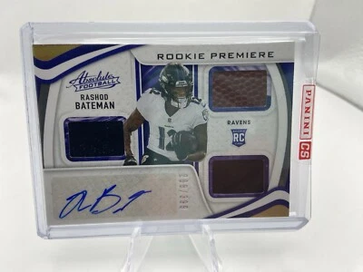Rashod Bateman ROOKIE Premiere RPA 2021 Panini Absolute AUTO Patch /399 Ravens - Image 1 of 3
