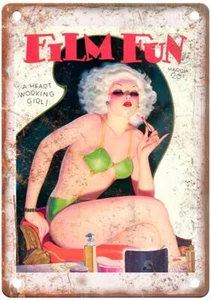 Film Fun Girly Magazine Pinup Model Retro Look Metal Sign GM313 - Picture 1 of 2
