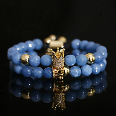 Juego de 2 piezas pulseras de amor para parejas a juego King Queen corona su amistad Foto 1 de 4