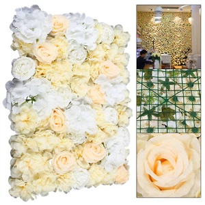 12 piezas Paneles Florales Flores Artificiales Pared Decoración Hogar Boda Fiesta Fondo - Imagen 1 de 19