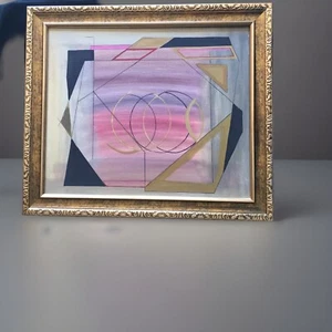 LISTED ARTIST ABSTRACT PAINTING modernist Dr. Benjamin Gross 28" x 24" FRAMED - Picture 1 of 9