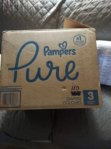 Pampers Pure Disposable Diapers Size 3 16-28 Lbs.     110 Count. NEW - Picture 1 of 2
