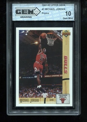 Michael Jordan 1991-92 Upper Deck #1 PROMO NBA Chicago Bulls GEM MINT 10 - Image 1 of 2