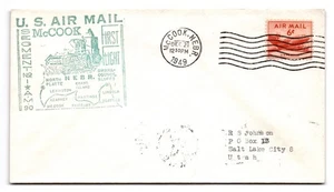 U.S. Air Mail McCook Nebraska Primer Vuelo Cubierta 1949 Aviación - Imagen 1 de 2