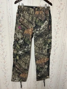 Mossy Oak Women’s Canvas Camouflage Cargo Pants Drawstring Hem Size S - Picture 1 of 13