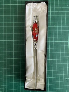 Murano Style Glass Decorative Steel Envelope Letter Opener Red with box - Picture 1 of 8