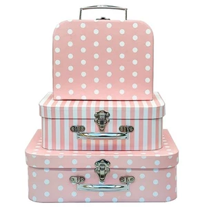 Paperboard Suitcases Set of 3 Decorative Boxes, Compatible with Barbie Storag... - Picture 1 of 7