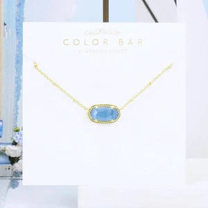 NWOT Kendra Scott Elisa Satellite Periwinkle Necklace Gold Plated - Picture 1 of 5