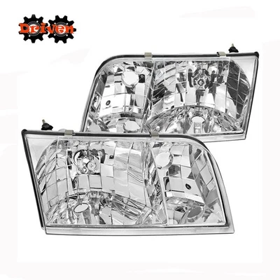 98-11 Ford Crown Victoria хромированные прозрачные линзы фары левая правая замена долгоиграющие - Изображение 1 из 3