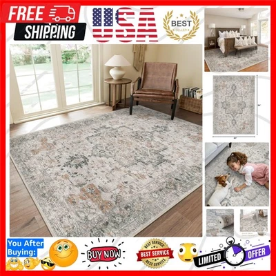 Alfombra Light Taupe 5x7 Lavable a Máquina - Antideslizante para Comodidad de Salón Foto 1 de 4