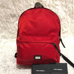Mini Mochila Dolce&Gabbana Mujer Roja Logo Placa Unisex Casi Sin Usar Lujo ITA - Imagen 1 de 19