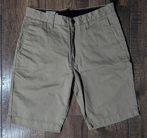 Volcom Shorts Mens Sz 30 Khaki True To This Cotton Stretch Flat Front Skate Surf - Picture 1 of 13