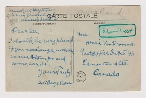 E4950: 1930 Iraq to Canada Overland Mail Mosul Postcard - Picture 1 of 2
