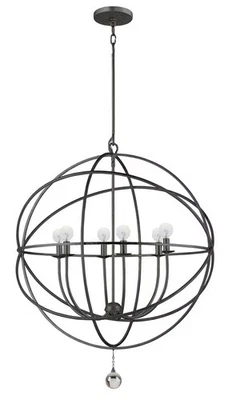 Lámpara de araña Crystorama 9228-EB Solaris de 6 luces en bronce inglés Foto 1 de 4