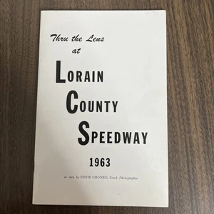 Folleto fotográfico vintage 1963 Lorain County Speedway Ohio Racing Ernie Chonka en muy buena condición - Imagen 1 de 5