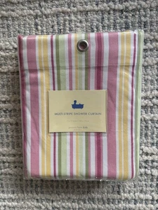 Neu Pottery Barn Kinder Multi Streifen Baumwollstoff Duschvorhang Rosa 72 x 72 - Bild 1 von 4