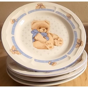 "Juego de 4 platos de ensalada de postre vintage de oso de campo de Tienshan de 7 3/4"" de gres" - Imagen 1 de 5