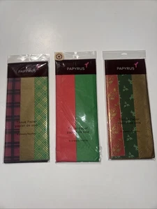 PAPYRUS Christmas Theme Tissue Paper - Lot Of 3 Packages - New￼ ￼ - Picture 1 of 9