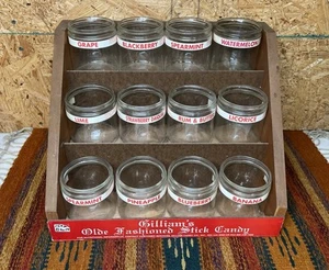 Vintage Gilliam Old Fashioned Candy Stick Store Countertop Display Wood And Jars - Picture 1 of 14