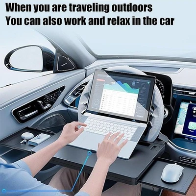 Car Steering Wheel Tray Desk Two Sided For Laptop Holder`' Food Table Work T7O4 - Image 1 of 4