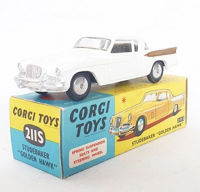 Corgi Toys England 1:48 STUDEBAKER GOLDEN HAWK #WHITE  #211-S C-9+ MIB`59 RARE! - Image 1 of 4