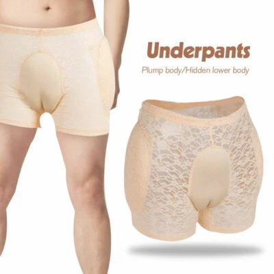 USA Male Gay Hiding Gaff Camel Toe Panty Padded Hip Shaper Fake Vagina Underwear - Image 1 of 4