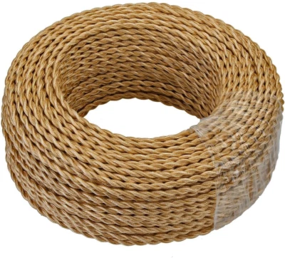 Câble Electrique Textile 5M，Câble Textile Pour Lampe Câble D'Alimentation - Photo 1/4