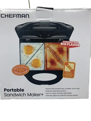 Chefman Portable Electric Sandwich Maker - Omelet, Panini Press Quesadilla NIB - Image 1 of 4
