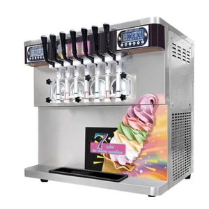 Kolice ETL Commercial 4+3 Mixed Flavors Desktop Soft Serve Ice Cream Machine - Picture 1 of 11