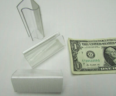 Lot 20 Acrylic Retail/Office Table Top Hook Fabric Sign Holder Bracket Clip 2.4" - Image 1 of 4