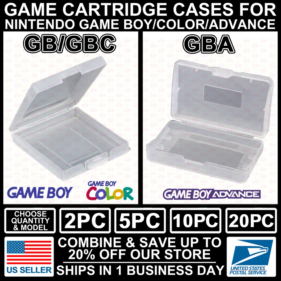 Lote 2-50 Cartuchos de Juego Transparentes Nintendo Game Boy/Color/Avanzado GB/GBC/GBA/SP Estuche Foto 1 de 4