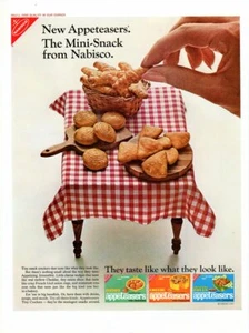 Vintage advertising print FOOD NABISCO new APPETEASERS Mini Snack cracker 1967 - Picture 1 of 1