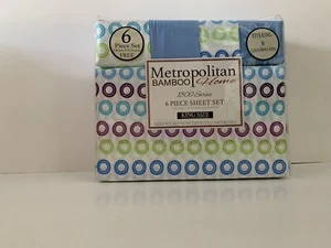 King Six Piece Sheet Set 1800 Deep Pocket Dots - Picture 1 of 10