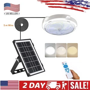 90 LED Solar Ceiling Pendant Light with Remote Garden Corridor Lamp Outdoor 100W - Picture 1 of 17