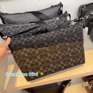 NWT COACH Finn Crossbody Bag In Signature Denim CAJ86 Silver/Black - Picture 1 of 8