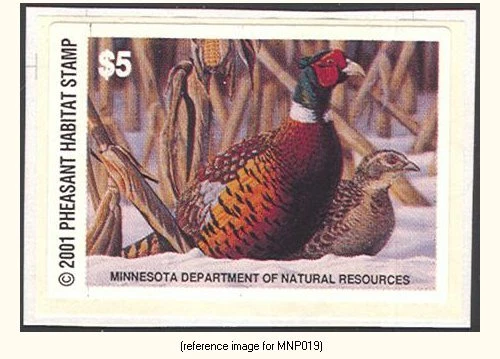 D2K Minnesota Pheasant Stamp 2001 $5.00 - Image 1 of 1