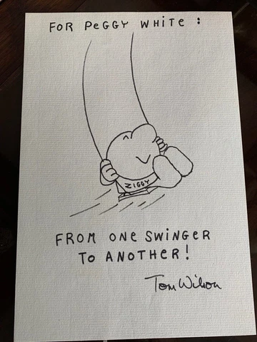 Tom Wilson, creator of cartoon Ziggy autograph Cover