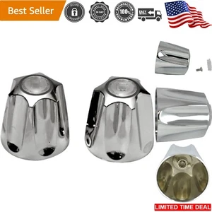 Faucet Handles Metal Chrome 2 Count Easy Install for Tub/Shower Replacement - Picture 1 of 6